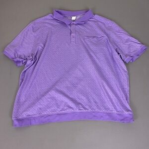 Haband Casual Joe Polo Shirt Men's 3XL Purple Geometric Knit Short Sleeve Pocket
